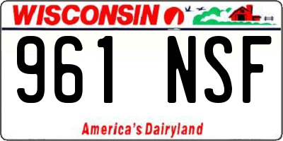 WI license plate 961NSF