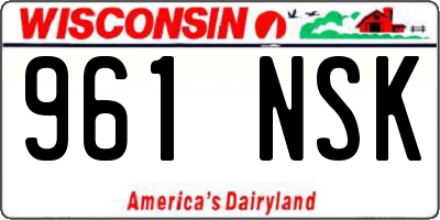 WI license plate 961NSK