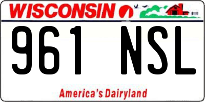 WI license plate 961NSL