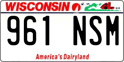 WI license plate 961NSM