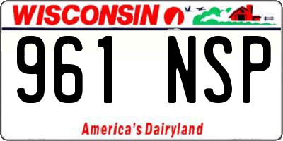 WI license plate 961NSP