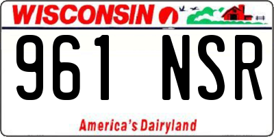 WI license plate 961NSR