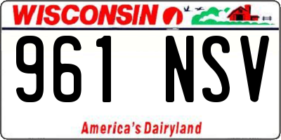 WI license plate 961NSV