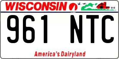 WI license plate 961NTC
