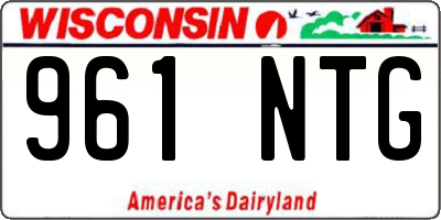WI license plate 961NTG