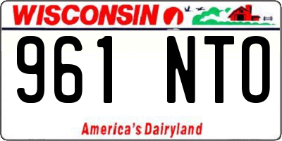 WI license plate 961NTO
