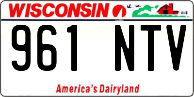 WI license plate 961NTV