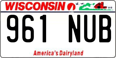WI license plate 961NUB
