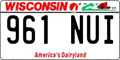 WI license plate 961NUI