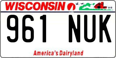 WI license plate 961NUK