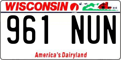 WI license plate 961NUN