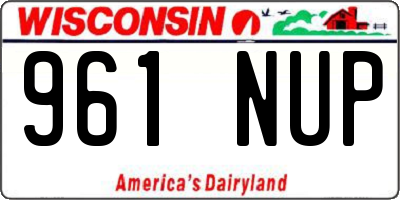 WI license plate 961NUP