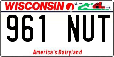 WI license plate 961NUT