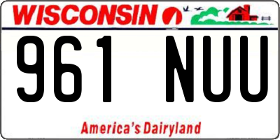 WI license plate 961NUU