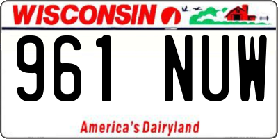 WI license plate 961NUW