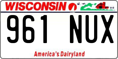 WI license plate 961NUX