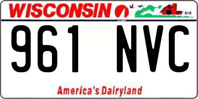 WI license plate 961NVC
