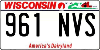 WI license plate 961NVS