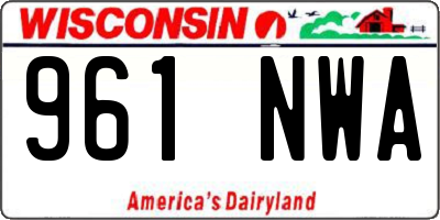 WI license plate 961NWA