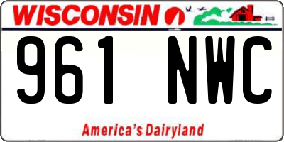 WI license plate 961NWC