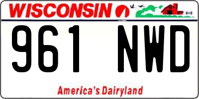 WI license plate 961NWD