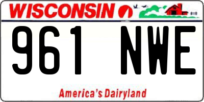 WI license plate 961NWE