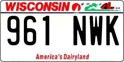 WI license plate 961NWK