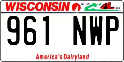 WI license plate 961NWP