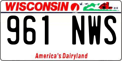 WI license plate 961NWS