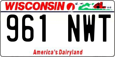 WI license plate 961NWT