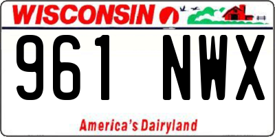WI license plate 961NWX