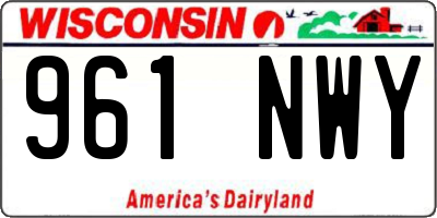 WI license plate 961NWY