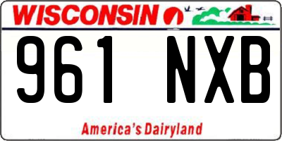 WI license plate 961NXB
