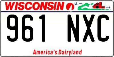 WI license plate 961NXC