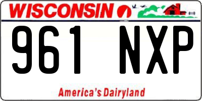 WI license plate 961NXP