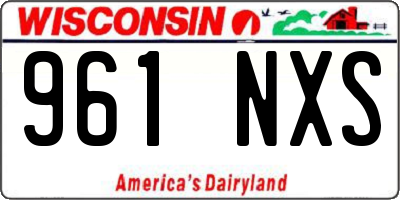 WI license plate 961NXS