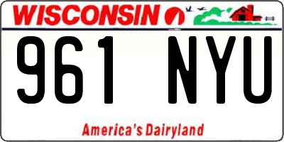 WI license plate 961NYU