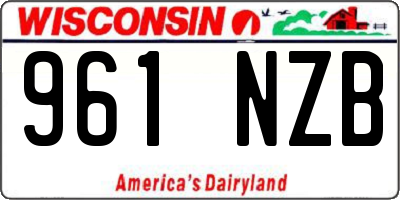 WI license plate 961NZB