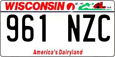 WI license plate 961NZC