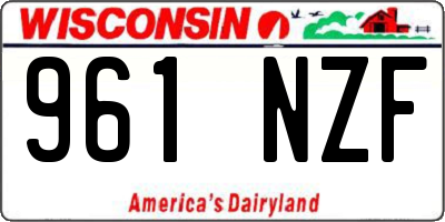 WI license plate 961NZF
