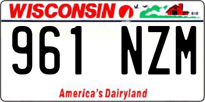WI license plate 961NZM