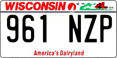 WI license plate 961NZP
