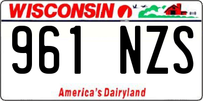 WI license plate 961NZS