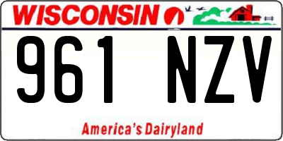 WI license plate 961NZV