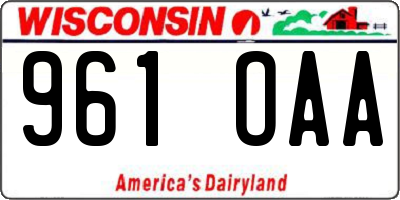 WI license plate 961OAA