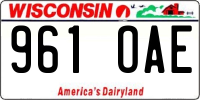 WI license plate 961OAE