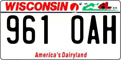 WI license plate 961OAH