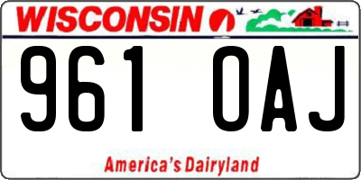 WI license plate 961OAJ