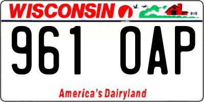 WI license plate 961OAP