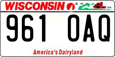 WI license plate 961OAQ